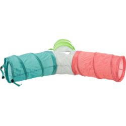Tunnel de jeu, 4 sorties, extensible, lapins nains, 3 × ø 18 × 47 cm