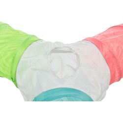 Tunnel de jeu, 4 sorties, extensible, lapins nains, 3 × ø 18 × 47 cm