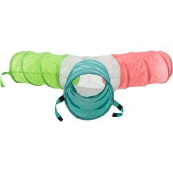 Tunnel de jeu, 4 sorties, extensible, lapins nains, 3 × ø 18 × 47 cm