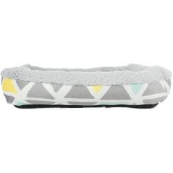 Lit douillet Sunny, carrés, en peluche, 30 × 6 × 22 cm, multicolore/gris