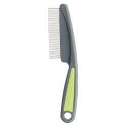 Peigne anti-puces et poussière, plast./poils métal, 15 cm, vert