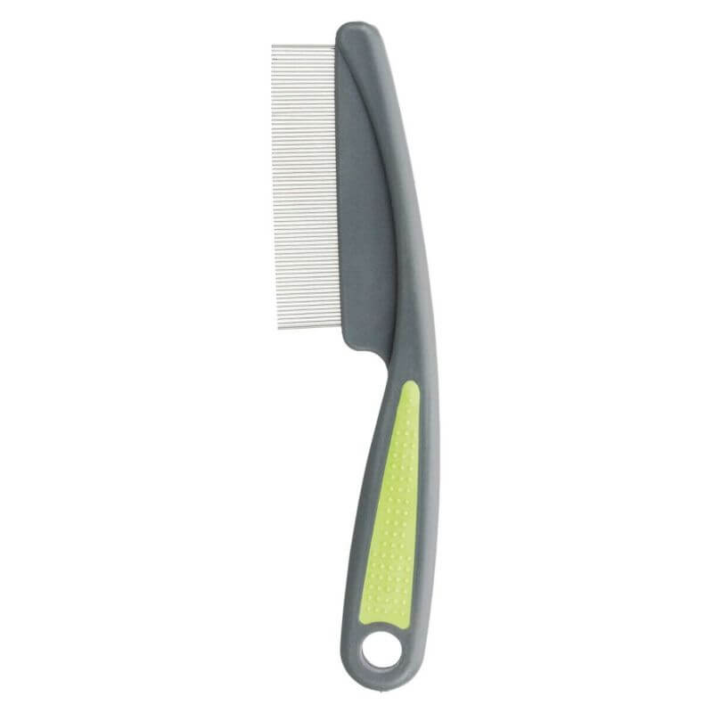 Peigne anti-puces et poussière, plast./poils métal, 15 cm, vert