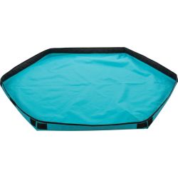 Enclos + filet/base, cochons d'Inde, en polyester, ø 130 × 55 cm, turquoise/gris
