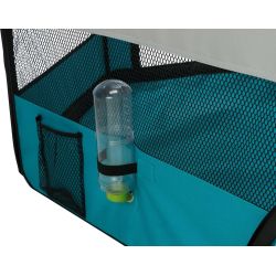 Enclos + filet/base, cochons d'Inde, en polyester, ø 130 × 55 cm, turquoise/gris