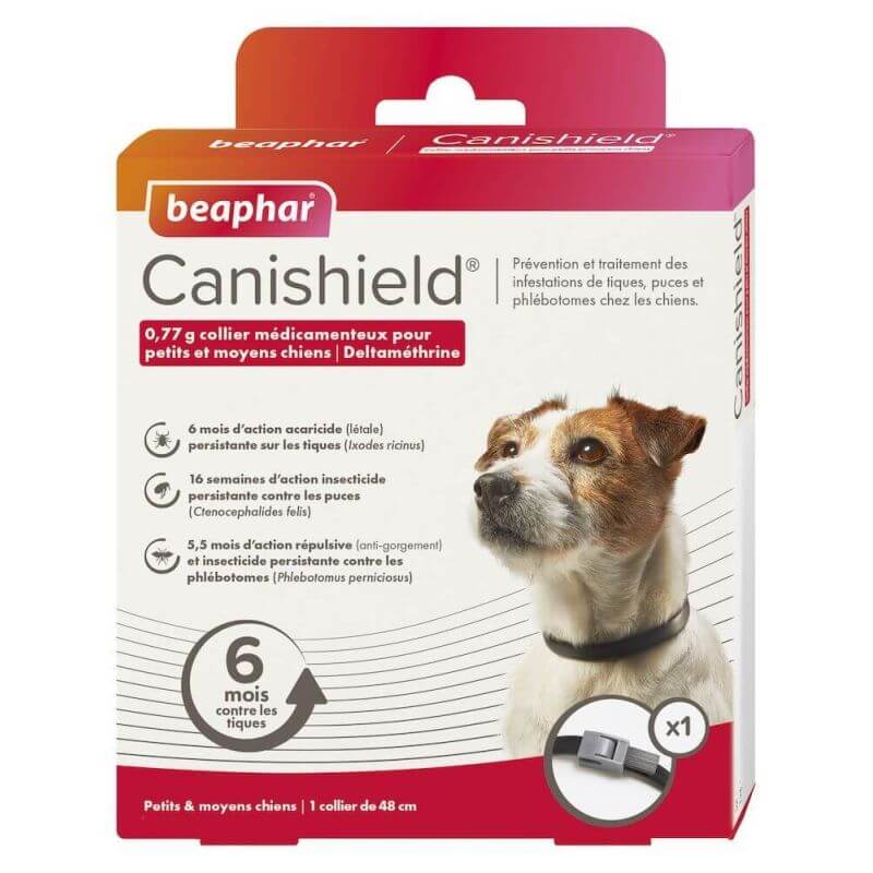 CANISHIELD® 0,77 g collier médicamenteux pour petits et moyens chiens à la deltaméthrine - x 1 collier 48 cm