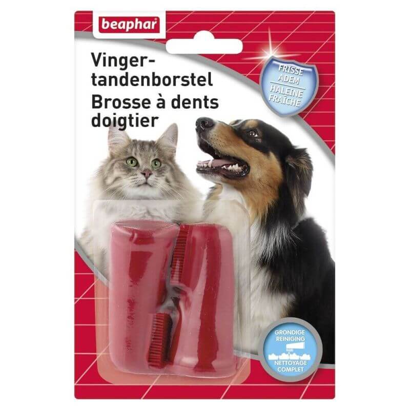 Brosse à dents doigtier pour chien et chat – 2 unités Brosse à dents doigtier pour chien et chat – 2 unités