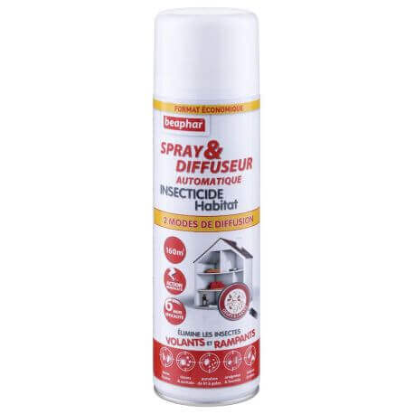 Beaphar Spray & Diffuseur automatique Insecticide Habitat, Géraniol - 500 ml (160 m²)