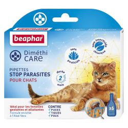 DIMETHICARE, pipettes stop parasites pour chats - 6 x 1 ml