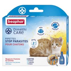 DIMETHICARE, pipettes stop parasites pour chatons - 6 x 0,75 ml