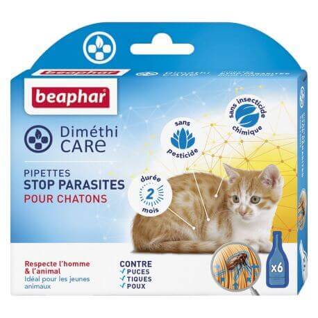 DIMETHICARE, pipettes stop parasites pour chatons - 6 x 0,75 ml