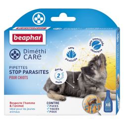 DIMETHICARE, pipettes stop parasites pour chiots - 6 x 1,5 ml