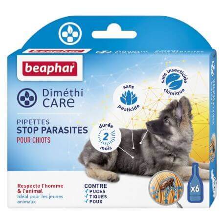DIMETHICARE, pipettes stop parasites pour chiots - 6 x 1,5 ml DIMETHICARE, pipettes stop parasites pour chiots - 6 x 1,5 ml