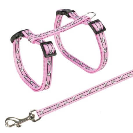 Harnais chat avec laisse, motif chat, 27–45 cm/10 mm, 1,20 m Harnais chat avec laisse, motif chat, 27–45 cm/10 mm, 1,20 m