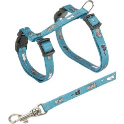 Junior harnais chaton avec laisse, motif chat, 21–33 cm/8 mm, 1,20 m