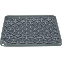 Table de Lick'n'Snack, en silicone, 20 × 20 cm, gris foncé