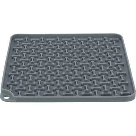 Table de Lick'n'Snack, en silicone, 20 × 20 cm, gris foncé