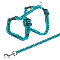 Harnais chat avec laisse, réfléch., 22–42 cm/10 mm, 1,20 m