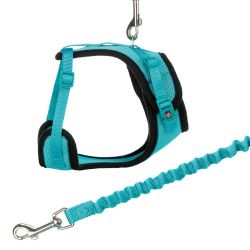 Harnais Y en maille, chat, avec laisse élastique, 39–60 cm/10 mm, 1,00 m