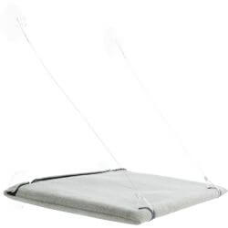 Plate-forme vitrée, en velours, 50 × 30 cm, gris