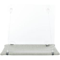 Plate-forme vitrée, en velours, 50 × 30 cm, gris