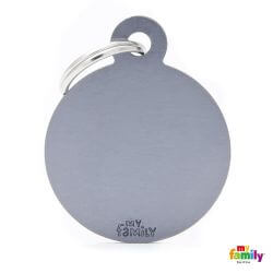 Médaille Basic grand cercle alu gris