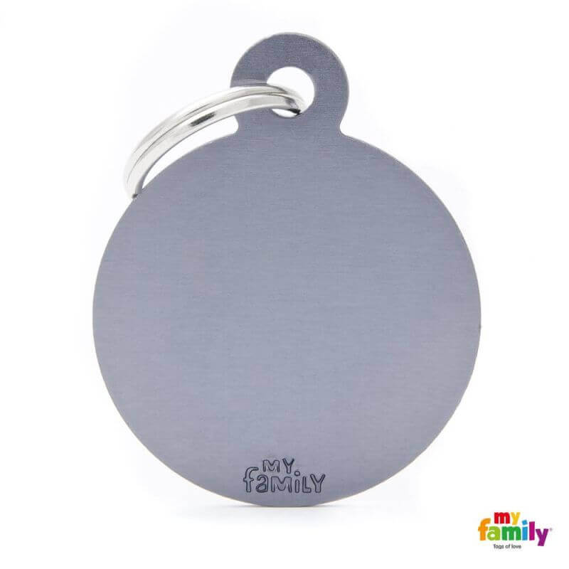 Médaille Basic grand cercle alu gris Médaille Basic grand cercle alu gris