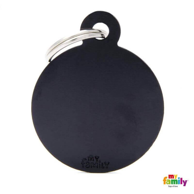 Médaille Basic grand cercle alu noir Médaille Basic grand cercle alu noir