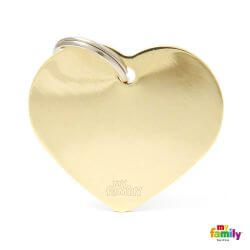 Médaille Basic grand coeur laiton doré