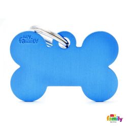 Médaille Basic grand os alu bleu