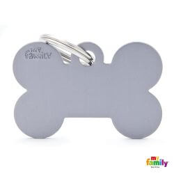 Médaille Basic grand os alu gris