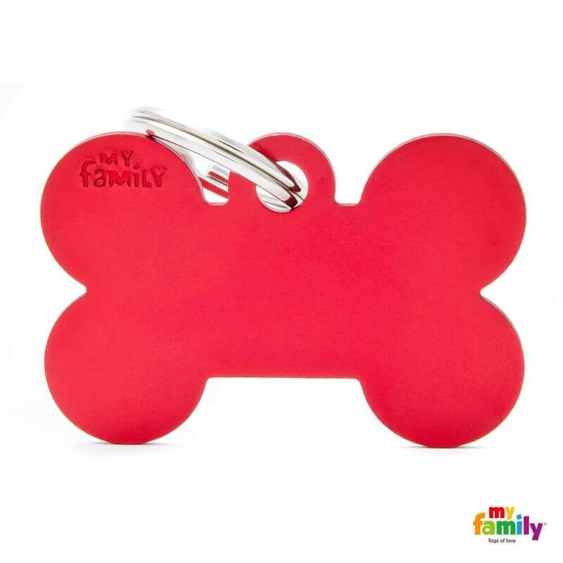 Médaille Basic grand os alu rouge