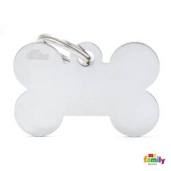 Médaille Basic grand os laiton chromé