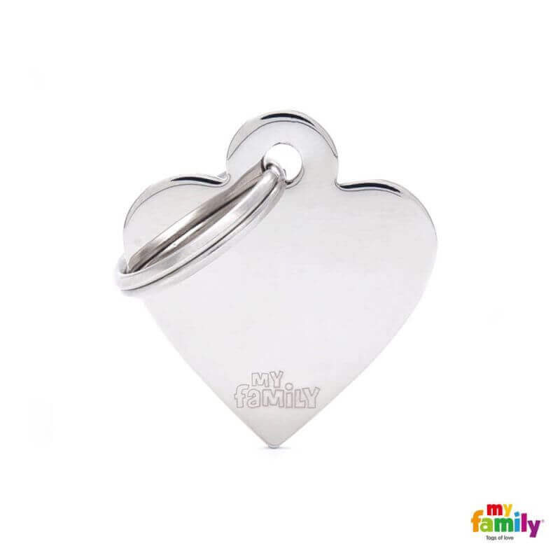 Médaille Basic petit coeur laiton chromé Médaille Basic petit coeur laiton chromé