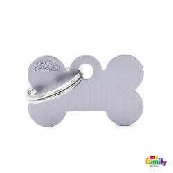 Médaille Basic petit os alu gris