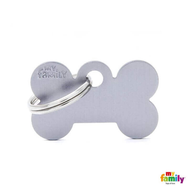 Médaille Basic petit os alu gris