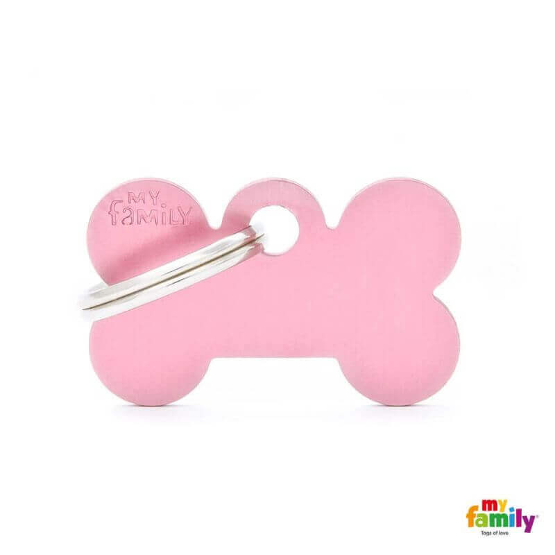 Médaille Basic petit os alu rose Médaille Basic petit os alu rose