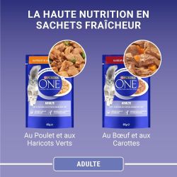 PURINA ONE Chat Adulte Poulet Bœuf 4x85g