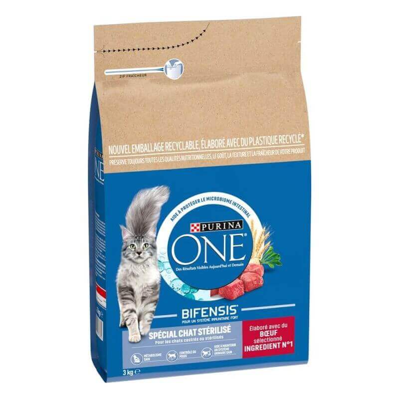 PURINA ONE Chat Stérilisé Bœuf 3KG PURINA ONE Chat Stérilisé Bœuf 3KG