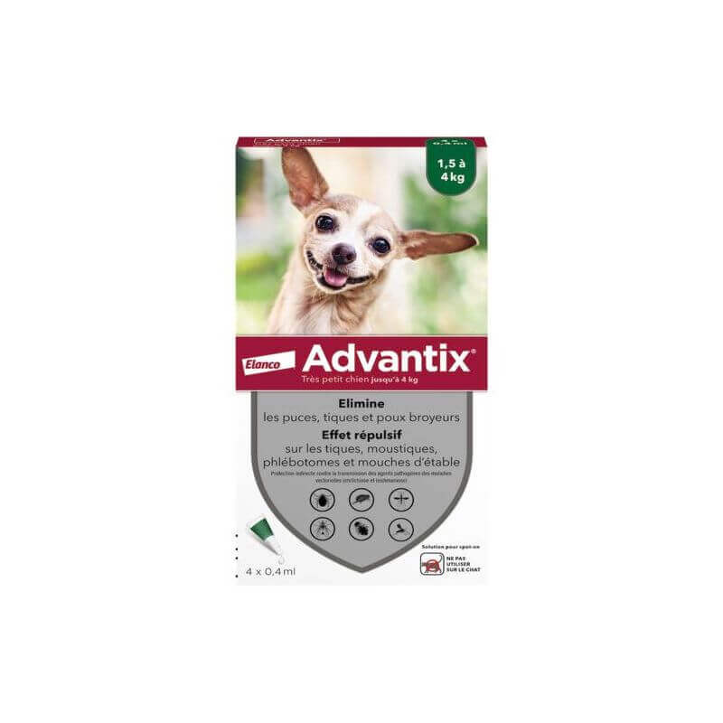 ADVANTIX TRES PETIT CHIEN 4 PIPETTES ADVANTIX TRES PETIT CHIEN 4 PIPETTES