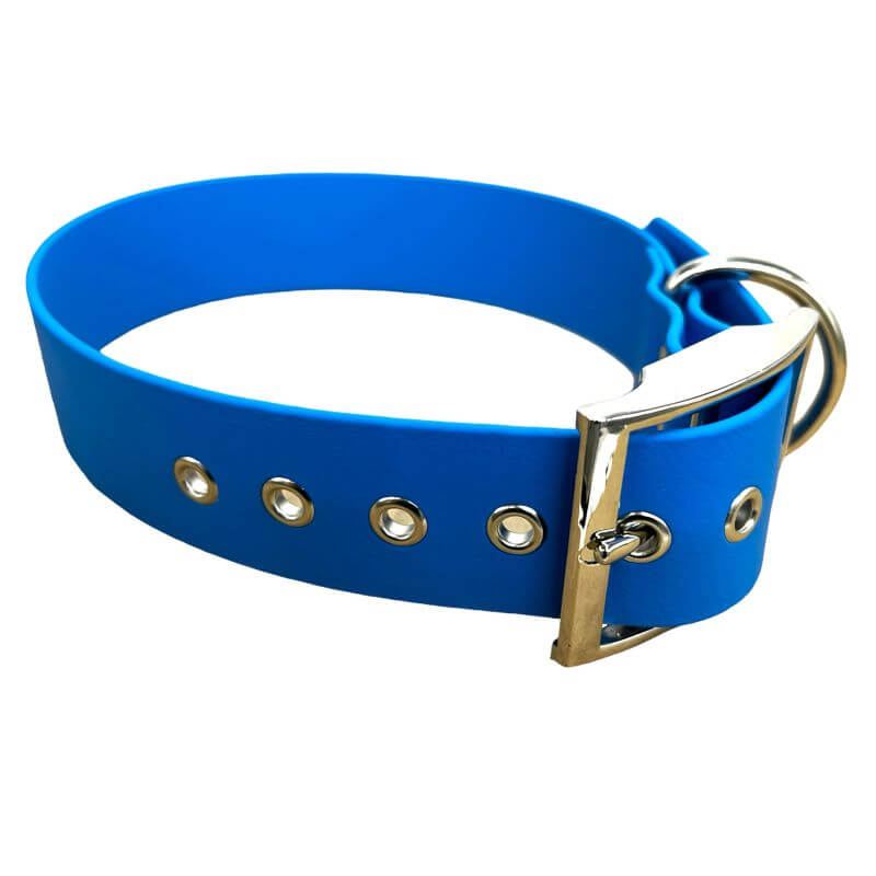 Collier pour Chien bleu en matière BioThane®, Largeur 38mm , taille XL