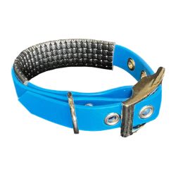 Collier pour Chien rembourré bleu en matière BioThane®, Largeur 19mm , taille XXS