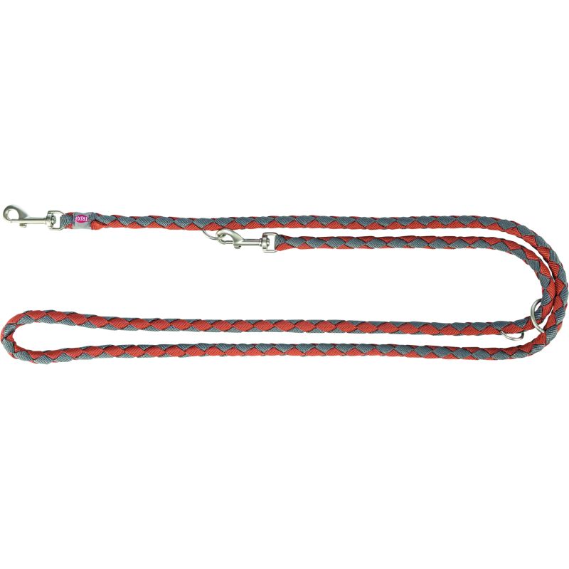 laisse Cavo réglable, S–M: 2,00 m/Diamètre 12 mm, rouille/gris graphite