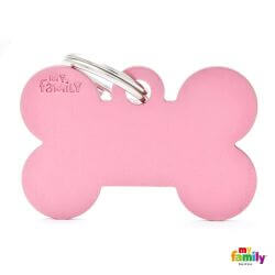 Médaille Basic grand os alu rose