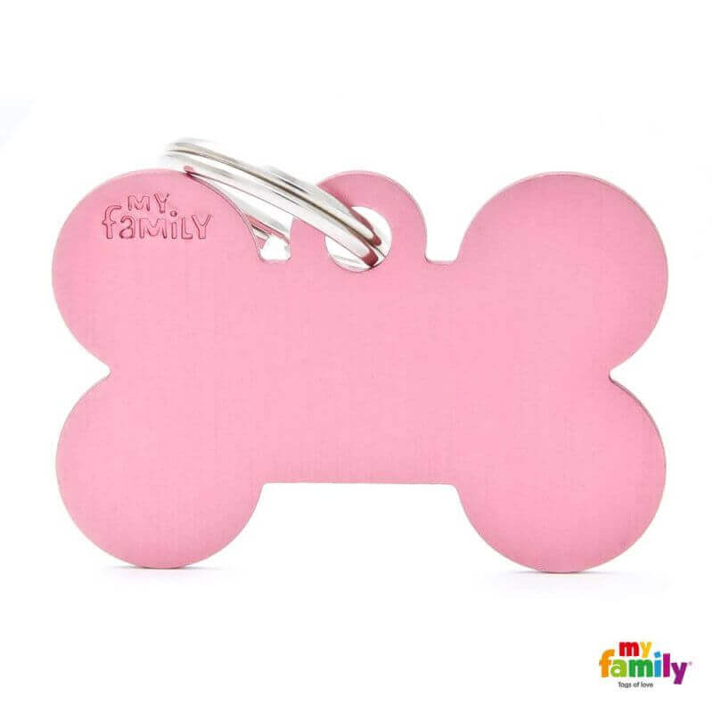 Médaille Basic grand os alu rose