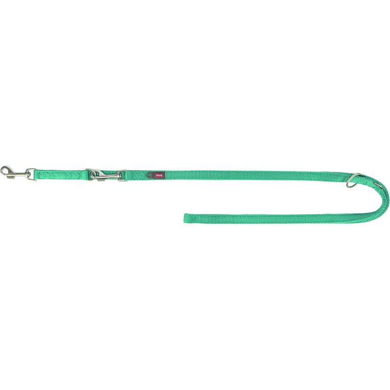 laisse Premium réglable double, XS–S: 2,00 m/15 mm, aqua
