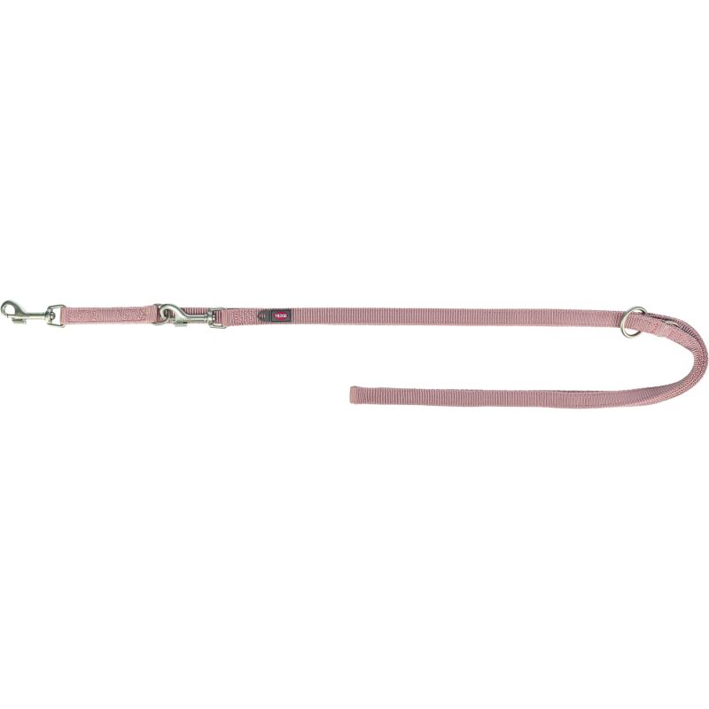 laisse Premium réglable double, L–XL: 2,00 m/25 mm, blush