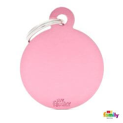 Médaille Basic grand cercle alu rose
