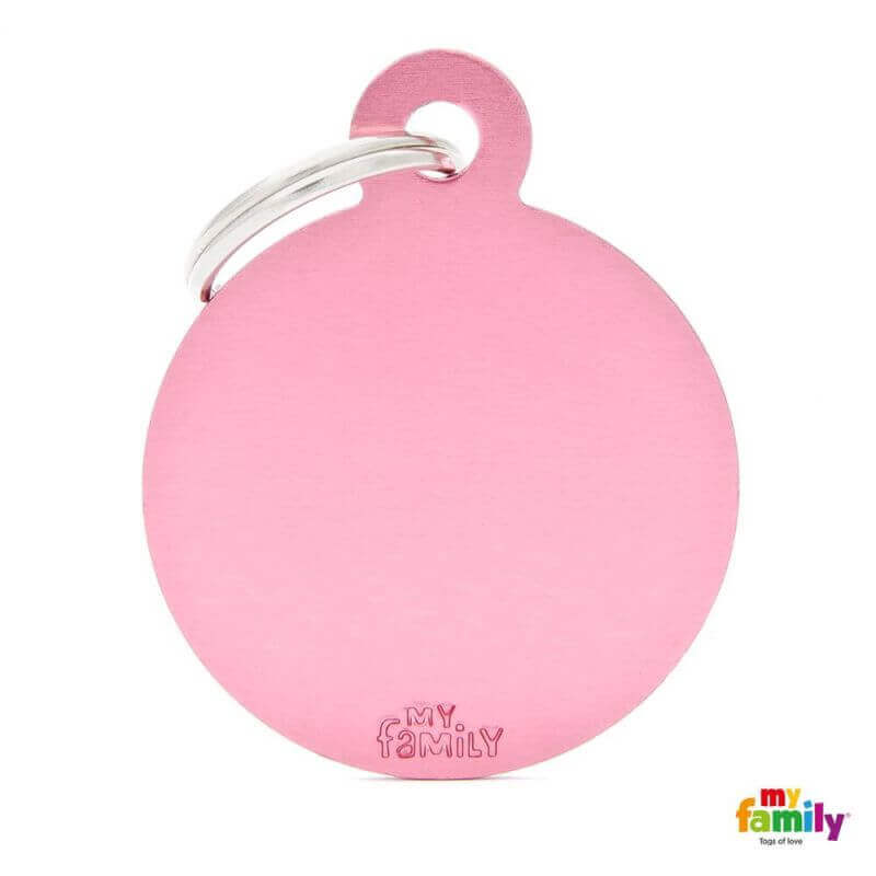 Médaille Basic grand cercle alu rose Médaille Basic grand cercle alu rose