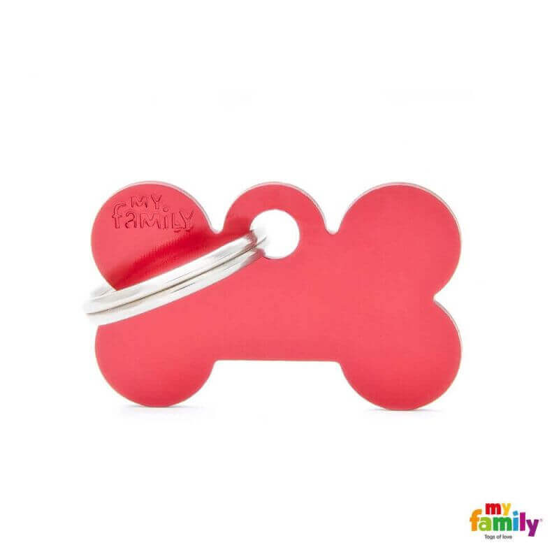 Médaille Basic petit os alu rouge Médaille Basic petit os alu rouge
