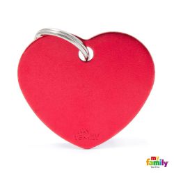 Médaille Basic grand coeur alu rouge